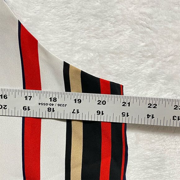 Anne Klein Cami Tank Top Size M Striped Red Blue Cream Black Spaghetti Strap - Picture 9 of 10